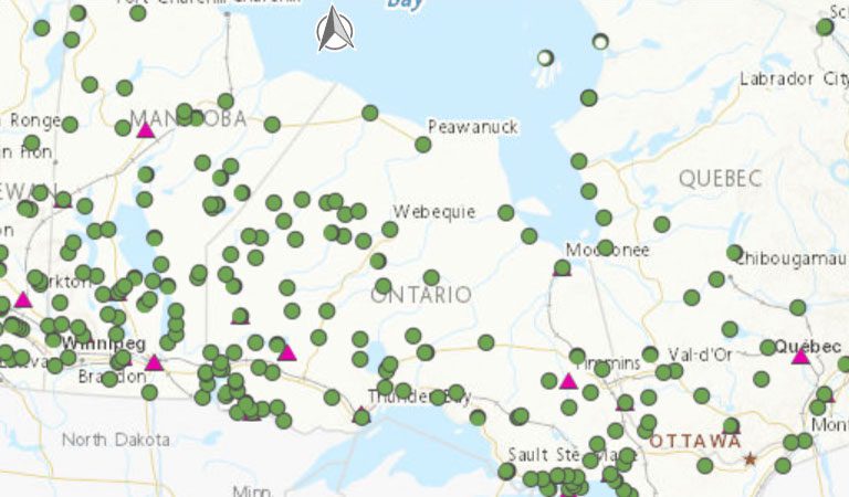 Carte - Collectivités autochtones et conseils tribaux