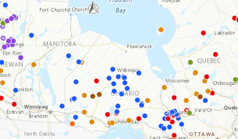 Carte - Ententes minières avec les autochtones